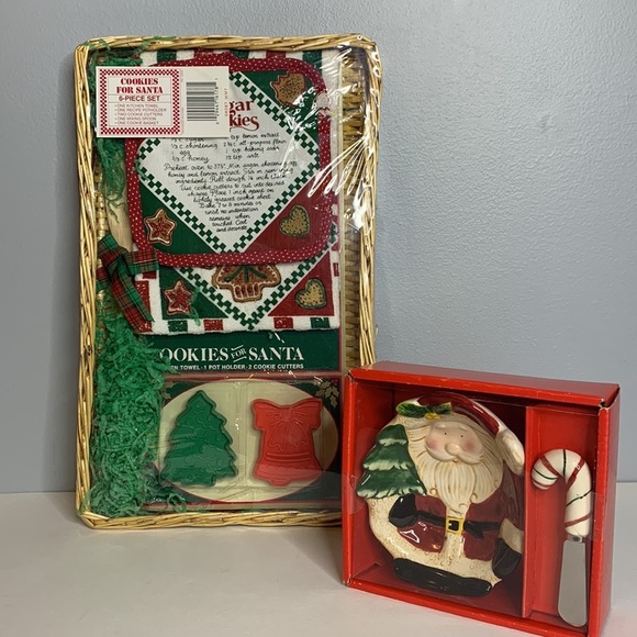CHRISTMAS SANTA DISH & 6 PC. KITCHEN BUNDLE (ALL NEW) - Picture 1 of 7
